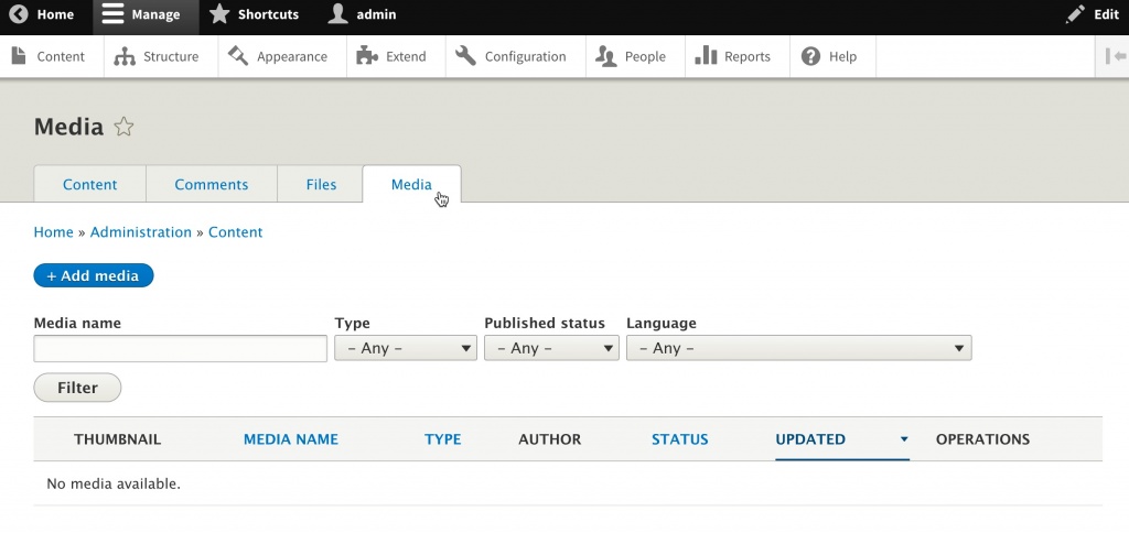 Админка Drupal
